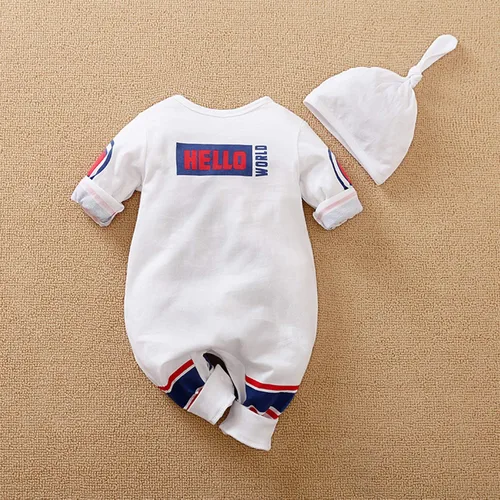 Vista 3 de Ropa de bebé niño de dibujos animados con estampado de astronauta, mameluco, mono, trajes de primavera y otoño