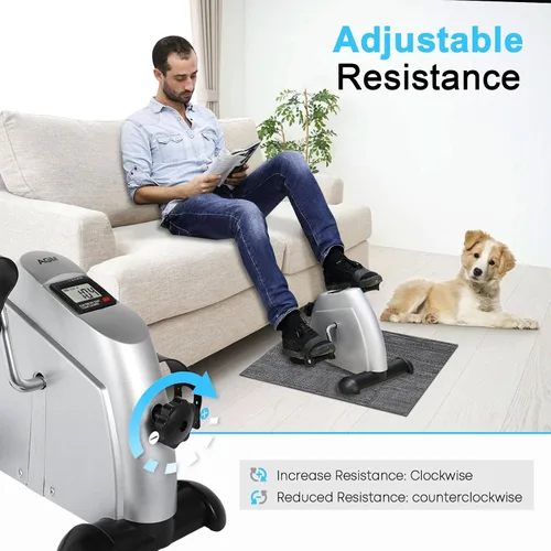 Vista 11 de Mini Exercise Bike, AGM Under Desk Bike Pedal Exerciser Foot Cycle Arm & Leg Pedal Exerciser with LCD Screen Displays