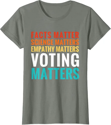 Vista 15 de Facts Matter Science Matters Voting Matters - Camiseta demócrata liberal, Negro, S