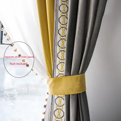 Vista 4 de Juego de cortinas modernas de mezcla bohemia para ventana, paneles de cortinas plisadas dobles, 85% cortinas opacas para sala de estar, dormitorio