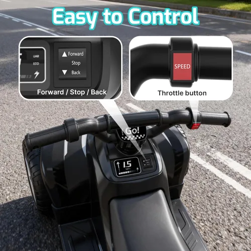 Vista 5 de Gotrax Juguetes de paseo RT1 para niños pequeños de 1.5 a 4, batería segura de plomo de 12 V de hasta 80 minutos, 2 engranajes hacia adelante/atrás