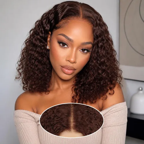 Vista 20 de Peluca de cabello humano rizado sin pegamento, 2 x 6 HD, encaje frontal, pelucas de cabello humano prearrancado 3 en 1, para usar y llevar, densidad