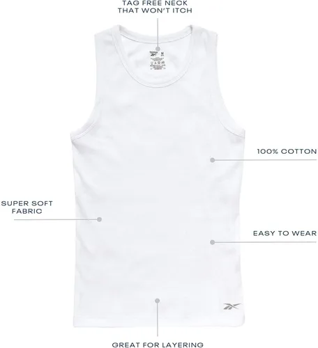 Vista 2 de Reebok Camisetas para niñas Camiseta sin mangas suave y transpirable (paquete de 3)