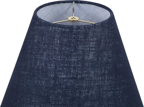 Vista 4 de Aspen Creative 32079A - Pantalla de lámpara de araña de transición imperio con tapa dura, pantalla de arpillera azul oscuro, 7 pulgadas superior x