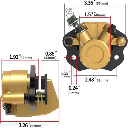 Vista 2 de Reemplazo de Pinza de Freno Trasero ATV 80T - Compatible con 90 cc 110 cc 125 cc 150 cc 200 cc 6.5 HP kt196 gx150 Kandi Baja TaoTao Chinese Go Kart