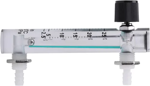 Vista 5 de Hilitand Caudalímetro de gas, medidor de flujo 2.5-25LPM con válvula de control para oxígeno aire gas
