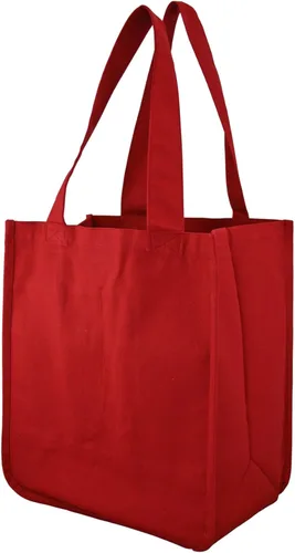 Vista 2 de Simple Ecology Bolsa de compras reutilizable de algodón orgánico; fundas para botellas, soporte inferior rígido (diseño actualizado)