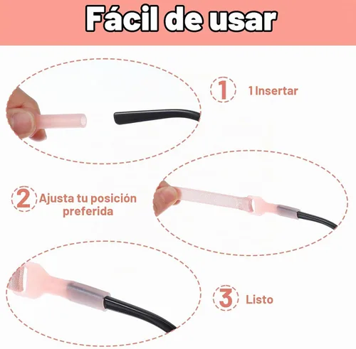 Vista 5 de 4 correas para gafas, correa ajustable de 7 a 10.6 pulgadas para gafas de sol para niñas, correas de soporte para lentes de sol sin cola (rosa)