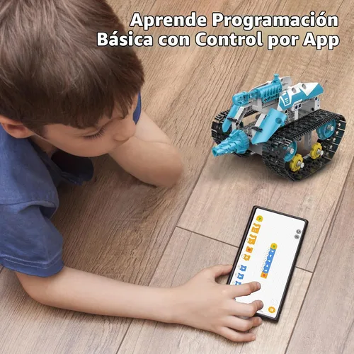 Vista 3 de Kit de construcción de robot con aplicación/control remoto, regalos STEM para niños de 6 a 16 años, juguetes robóticos de codificación técnica