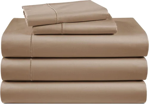 Vista 360 de LANE LINEN - Sábanas individual 100% algodón egipcio suave, cómodo y grueso de calidad de hotel, costuras reforzadas totalmente elásticas, sin