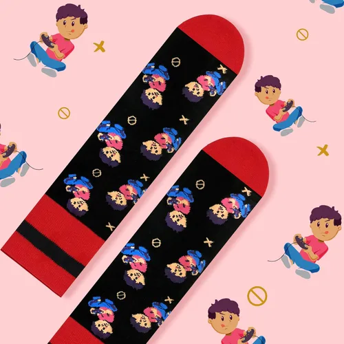 Vista 5 de Calcetines divertidos para videojuegos, calcetines novedosos para hombres, mujeres, adolescentes y niños, calcetines de vestir de algodón, regalo