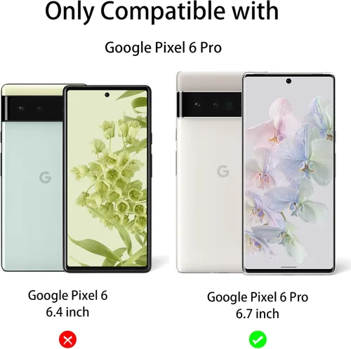 Vista 2 de [Compatible con huellas dactilares] Paquete de 2 protectores de pantalla de vidrio templado 3D para Google Pixel 6 Pro + 2 protectores de lente