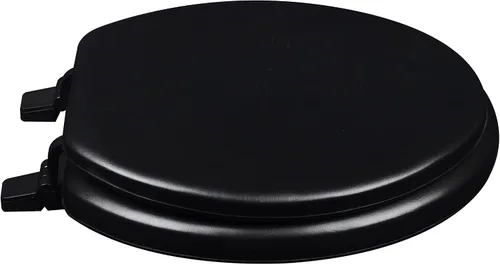 Vista 2 de 6Q1R1-90 Deluxe - Asiento de inodoro suave de vinilo, redondo, color negro