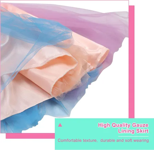 Vista 4 de Falda tutú para niña vestido de tutú arcoíris de tul con diadema de unicornio alas de hada de mariposa