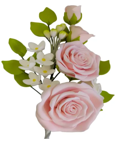 Vista 9 de O'Creme Aerosol de Flor de Masa de Goma, Rosa Blanca 6x8 - Flores Comestibles para Decorar Pasteles - Decoraciones de Flores para Tartas, Caramelos