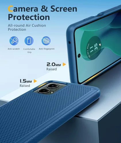 Vista 380 de FNTCASE Funda para iPhone 17 Pro: Fundas delgadas translúcidas de color azul claro compatibles con MagSafe, protección completa de la cámara