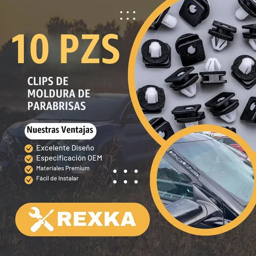 Vista 2 de Rexka Clips de retención para moldura de parabrisas compatibles con Ford Explorer 2011-2019 BB5Z-78519R44-A BB5Z78519R44A