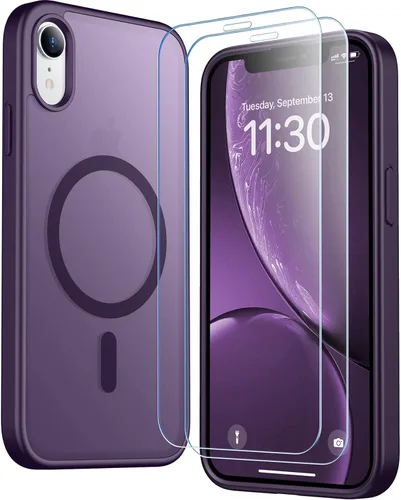 Vista 73 de SPIDERCASE Funda magnética translúcida diseñada para iPhone 11, con 2 protectores de pantalla de vidrio templado, antihuellas, para iPhone 11 de 6.1