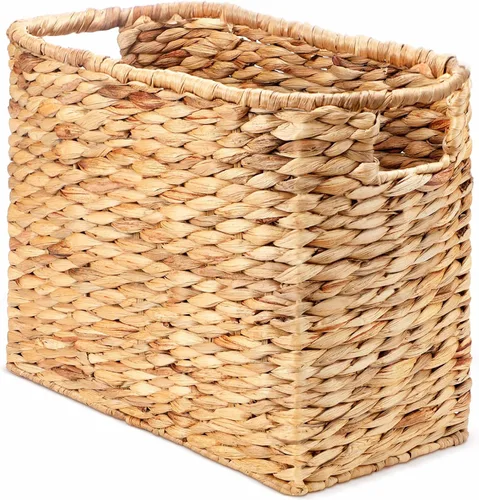 Vista 8 de Tatuo Seagrass - Cestas para revistas, alta y estrecha, de mimbre, para piso, baño, hogar, oficina, soporte tejido a mano para libros, periódicos