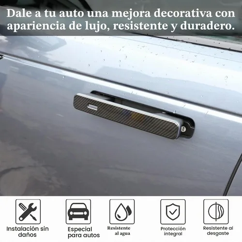 Vista 3 de 4 unids fibra de carbono ABS cromo para Land Rover Range Rover VELAR 2017 2018 coche exterior puerta manija accesorios