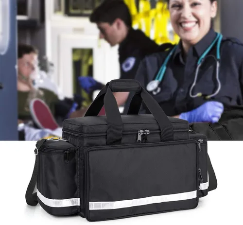 Vista 7 de Trunab Bolsa de Primeros Auxilios Vacía Botiquín Médico de Lona para Primeros Auxilios Almacenamiento de Trauma con Divisores Interiores y Fondo