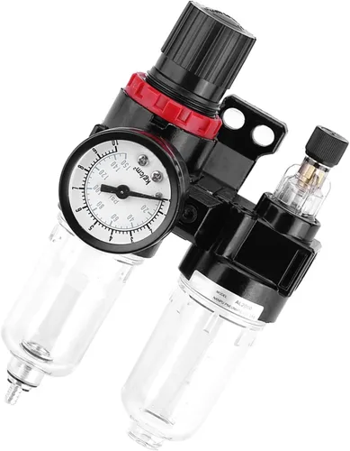 Vista 3 de Unidad de compresor de aire FRL con válvula de drenaje G1/4 Rosca Separador de aceite-agua para herramientas neumáticas