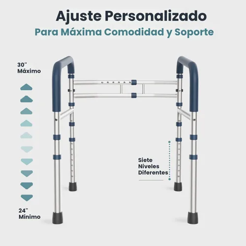 Vista 8 de PELEGON Barras de seguridad para inodoro (159 kg) - Bastidor y rieles de seguridad para inodoro ajustables, pasamanos de seguridad para inodoro