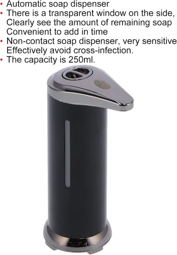 Vista 6 de Zerodis Dispensador automático de jabón líquido de 8.5 fl oz, sensor infrarrojo sin contacto, dispensador automático de jabón líquido manos libres
