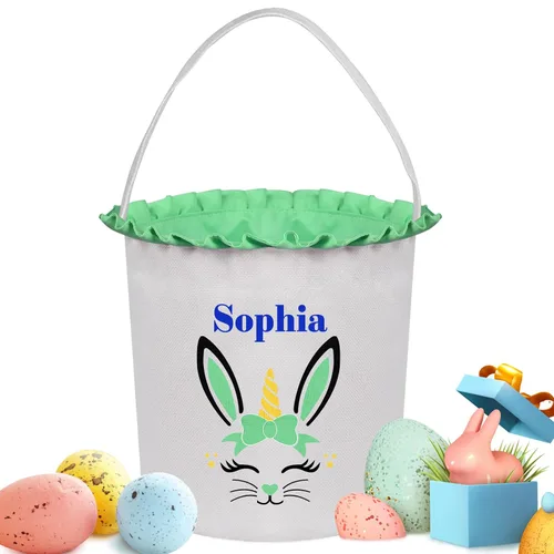 Vista 16 de Cestas de Pascua personalizadas para niños y niñas, cestas de conejo de Pascua personalizadas para niños, cesta de caza de huevos de Pascua, regalos