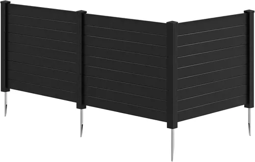 Vista 23 de GIANTEX Valla de aire acondicionado No-Dig, 2 paneles, 48 pulgadas de ancho Negro
