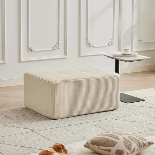 Vista 65 de Sofá modular modular con otomana móvil, sofá de asiento profundo con almohadas, cómodo sofá modular de nube para sala de estar, dormitorio y Blanco