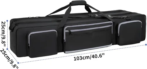 Vista 2 de IBVIVIC Funda de Transporte para Trípode, Bolsa de Trípode Resistente con Divisor Acolchado, Bolsa de Soporte de Luz, Funda de Monopié
