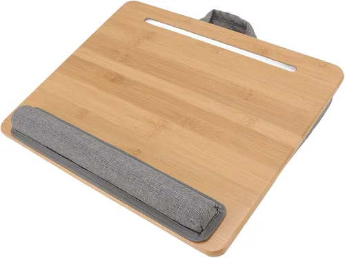 Vista 5 de Laptop Table Multifunction Ergonomic Lap Desk Bed Tray with Soft Cushion for Reading Writing Working Travel Lightweight Portable Sturdy Durable Safe