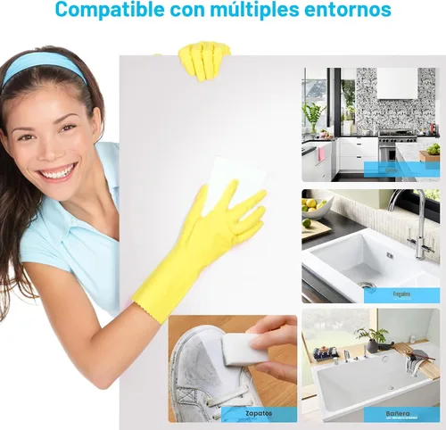 Vista 5 de Esponja mágica borrador de 2X densidad, esponja de melamina multifuncional para limpieza del hogar, platos de cocina, muebles, esponjas de limpieza