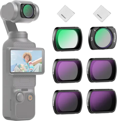 Vista 15 de Conjunto de Filtros con Efecto Magnético NEEWER Compatible con DJI OSMO Pocket 3 Combo de Accesorios para Creadores, Paquete de 4 Filtros 8X