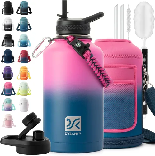 Vista 110 de DYSANKY Botella de agua aislada de 32 onzas, metal al vacío de acero inoxidable grueso, jarra de agua deportiva portátil para gimnasio y senderismo