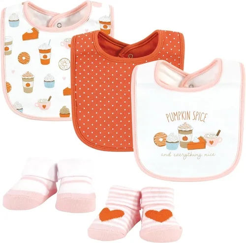 Vista 321 de Hudson Baby Conjunto de babero y calcetines unisex de algodón para bebé