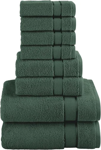 Vista 19 de Elegant Comfort Juego de 8 toallas de algodón de alta calidad, incluye 4 toallas pequeñas, 2 toallas de mano y 2 toallas de baño, 100% algodón