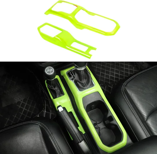 Vista 15 de Consola Central 4WD Panel de Cambio de Marchas y Portavasos para 2018-2024+ Jeep Wrangler JL JLU Gladiator JT (Azul)