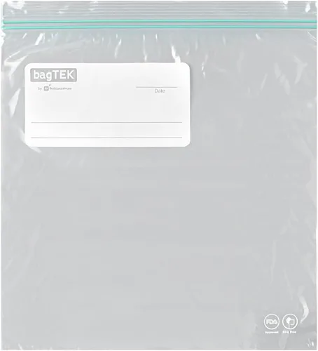 Vista 10 de Restaurantware Bag Tek - Bolsas de almacenamiento con cremallera de 1 galón, 25 bolsas desechables con cremallera, bolsas de plástico transparente a