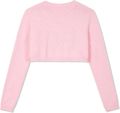 Vista 2 de BOBOYOYO Cárdigan de manga larga para niñas, cárdigan de punto para niñas, vestido bolero para niños pequeños, chal para 3-12 años