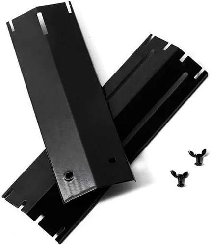 Vista 5 de Placa de calor universal ajustable para parrilla de gas, protector de placa de calor de acero porcelánico, barra saborizadora, se extiende de 11.75