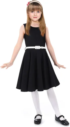 Vista 8 de gogoparti Vestido vintage para niñas, vestidos para ocasiones especiales con collar, vestido de lunares para niños, vestido de fiesta retro