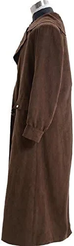Vista 2 de Chaqueta marrón para hombre, chaleco de cuero, disfraz de cosplay de Halloween