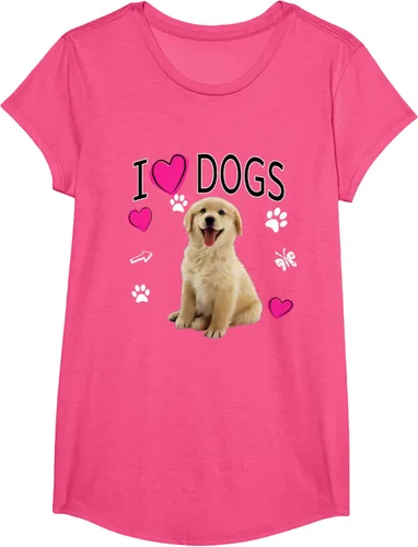 Vista 60 de Camiseta I Love Dogs - Camiseta Golden Labrador retriever, Azul Negro