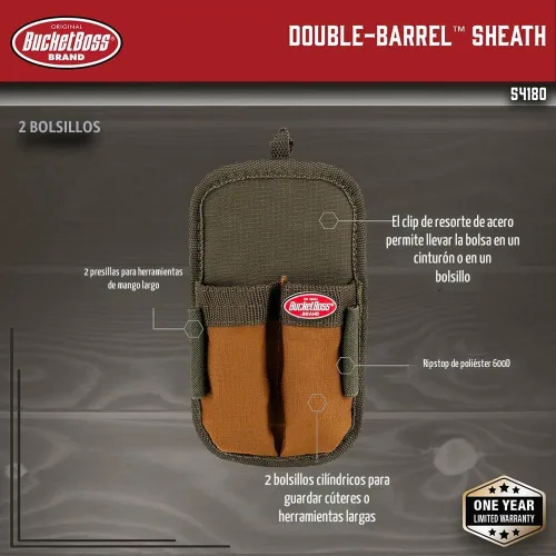 Vista 2 de Bucket Boss - Funda de doble barril, bolsas - Serie original (54180), marrón