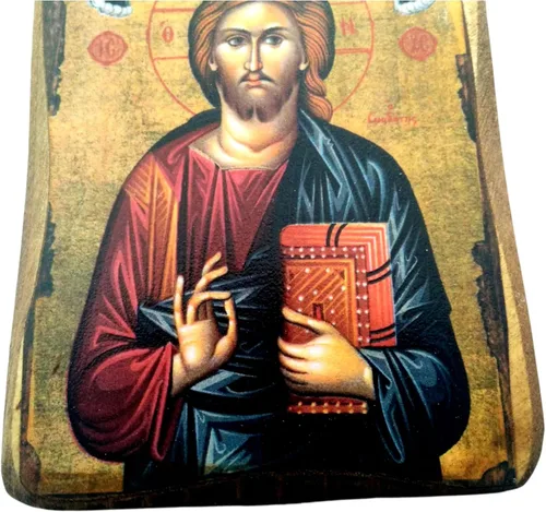 Vista 3 de Icono de madera griego cristiano ortodoxo madera de Jesucristo / A0