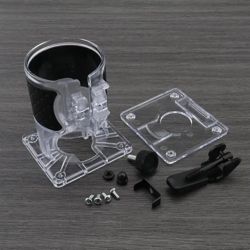 Vista 6 de 2 piezas de base de enrutador de recortadora de carpintería para 2.559 in de diámetro interior compatible con router Makita transparente cubierta