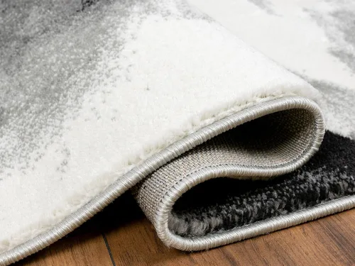 Vista 5 de Abani Rugs - Alfombra moderna de 2 x 3 pies, diseño floral en blanco y negro, alfombra 3D geométrica contemporánea, colección Arto