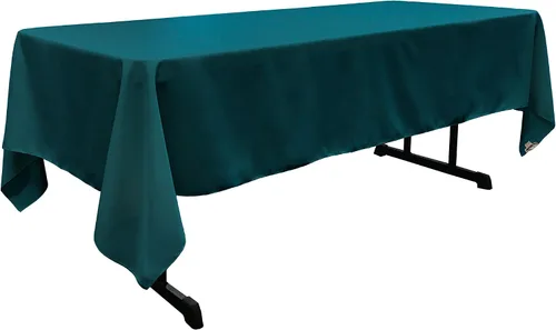 Vista 151 de LA Linen Mantel rectangular lavable de popelín de poliéster, resistente a las manchas y a las arrugas, cubierta de mesa 60x84, mantel de tela